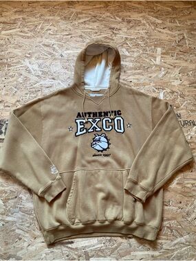 Exco Authentic Y2K Men's Hooded Sweatshirt in Tan